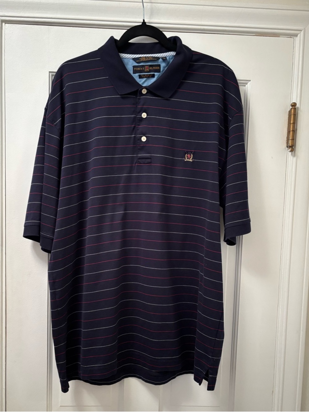 TOMMY Hilfiger Golf Dark Blue Polo with Thin Stripe Accents XXL
100% Cotton